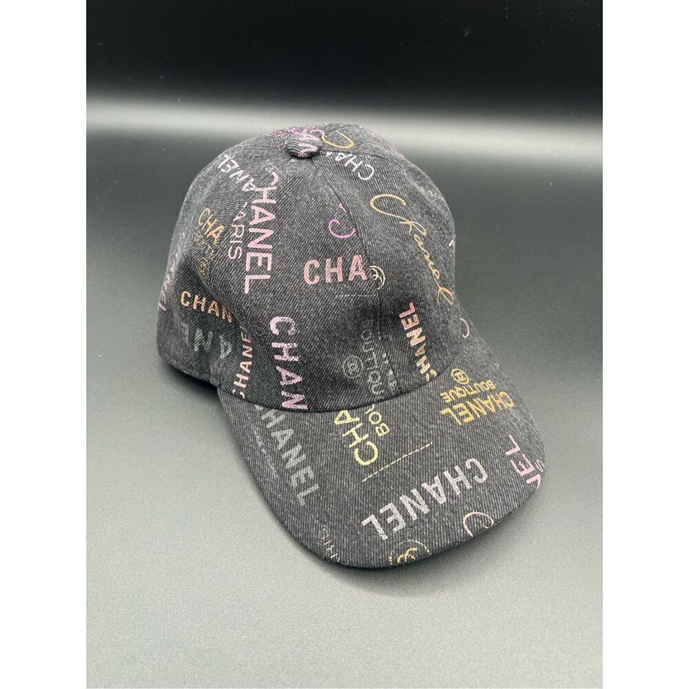 Chanel CC 22P dark denim logo all over cap